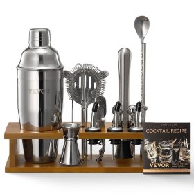 Cocktail Shaker Set 18 Pcs Bartender Kit Stainless Steel Bar Tool Set Silver