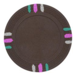 Roll of 25 - Brown Blank Claysmith 12 Stripe Poker Chips