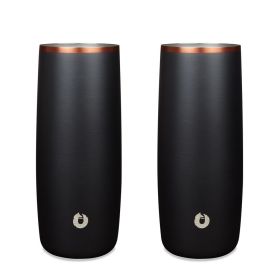 Stainless Steel Highball Cocktail Glass Set, Set of 2 - Black