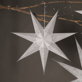 Handmade Paper Star 75cm Dia Festive Holiday Decor (Color: White)