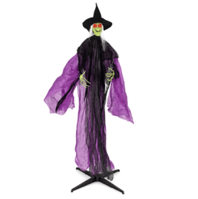 7.2ft Sound-Activated Halloween Witch - Eerie Arm Movements, Terrifying Sounds & Glowing Eyes For Indoor Outdoor (Option: As Picture Shows)