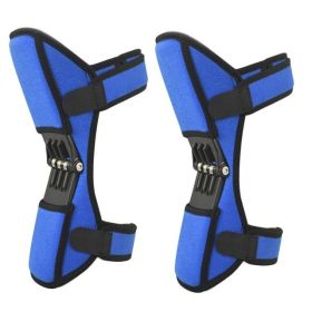 High Quality Knee Brace Patella Booster Spring Knee Brace Support For Mountaineering Squat Sports Knee Booster (Option: Blue 2pc)