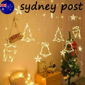LED Fairy String Window Curtain Lights Star Christmas Xmas Party Home Indoor (Option: 30x22x8)
